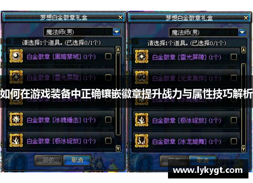 如何在游戏装备中正确镶嵌徽章提升战力与属性技巧解析